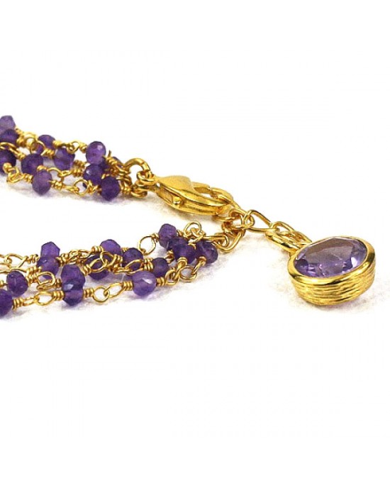 Amethyst Gold Plated Bracelet - Kiena-Jewellery