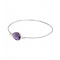 Fine Silver Bangle with Faceted Amethyst