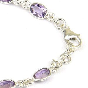 Amethyst Silver Chain Bracelet Amethyst Silver Chain Bracelet