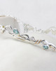 Blue Topaz and Pearl Hinged Silver Bracelet with Gold Wire Blue Topaz and Pearl Hinged Silver Bracelet with Gold Wire