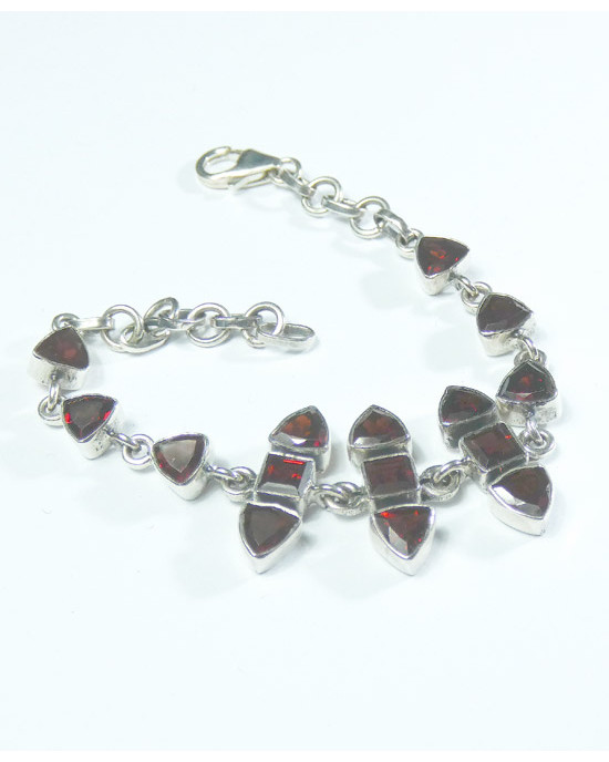 Garnet Silver Bracelet