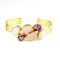 Gold Plated Bracelet with Amethyst Moonstone Quartz 