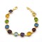 Gold Plated Bracelet with Coloured Stones