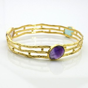 Gold Plated Semi-precious Gemstone Bracelet