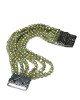 Green Freshwater Pearl Strand Bracelet with Silver Clasp