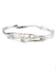 Hinged Silver Bangle with Blue Topaz & White CZ-BRACELETS & BANGLES Hinged Silver Bangle with Blue Topaz & White CZ