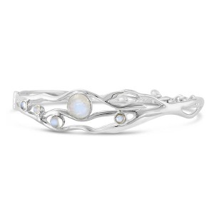 Moonstone Silver Bangle - Bracelet