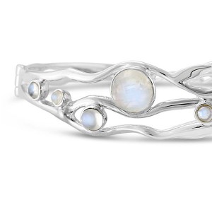 Moonstone Silver Bangle - Bracelet