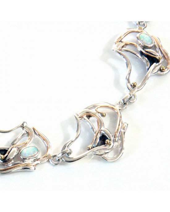 Opalites Silver Bracelet-BRACELETS & BANGLES Opalites Silver Bracelet