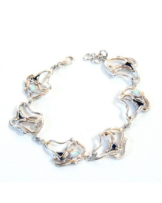 Opalites Silver Bracelet-BRACELETS & BANGLES Opalites Silver Bracelet