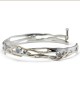 Silver Bangle with Round Moonstones & Gold Detail-BRACELETS & BANGLES Silver Bangle with Round Moonstones & Gold Detail