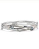 Silver Bangle with Blue Topaz & Pearl