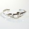 Silver Cuff Bracelet, Pearl Green Amethyst Goldfill