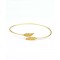 Silver Feather Bangle, Gold Plated