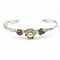 Silver Floral Cuff with Pearls