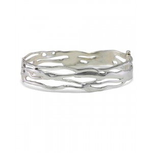 Silver Organic Hinged Bracelet, small