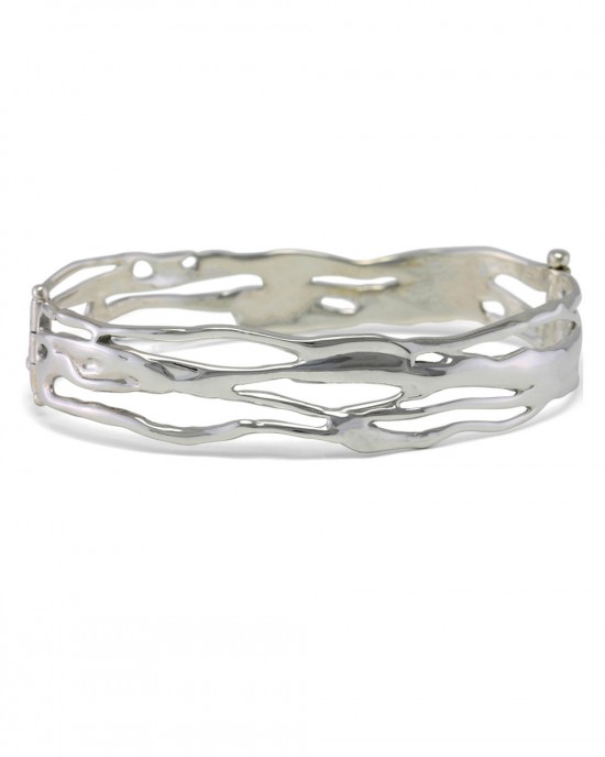 Silver Organic Hinged Bracelet, small