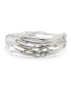 Silver Hinged Organic Bracelet with Gold Detail-BRACELETS & BANGLES Silver Hinged Organic Bracelet with Gold Detail