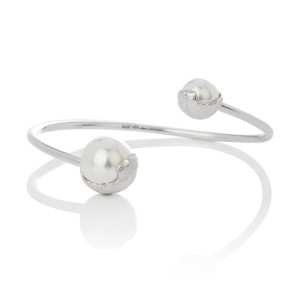 Silver Sand Swarovski Crystal Pearl Bracelet