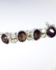 Large Smoky Quartz and Lemon Topaz Silver Bracelet Large Smoky Quartz and Lemon Topaz Silver Bracelet