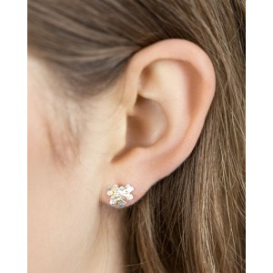 Three Flower Silver Stud Earrings Three Flower Silver Stud Earrings