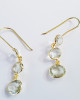 Green Amethyst Silver Gold Vermeil Hook Earrings Green Amethyst Silver Gold Vermeil Hook Earrings