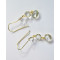Green Amethyst Silver Gold Vermeil Hook Earrings
