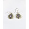 Amethyst Peridot Silver Hook Earrings