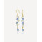 Rainbow Moonstone. Blue Chalcedony, Silver, Gold Vermeil Earrings