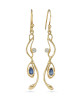 Blue Sapphire, White Topaz Gold Vermeil Earrings Blue Sapphire, White Topaz Gold Vermeil Earrings