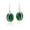 Green Malachite Silver Hook Earrings