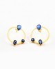 Gold Vermeil Silver Kyanite Trinity Hoop Earrings-STUD EARRINGS Gold Vermeil Silver Kyanite Trinity Hoop Earrings
