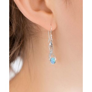 Silver Tresses Opalite Hook Earrings Silver Tresses Opalite Hook Earrings