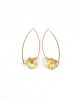Algae Long Hook Earrings, Gold - Kiena-Jewellery