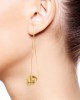 Algae Long Hook Earrings, Gold - Kiena Jewellery
