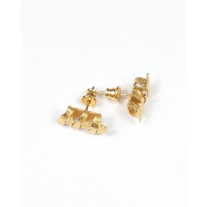 Algae Ragged Stud Earrings, Gold