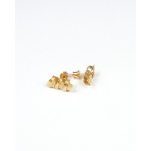 Algae Ragged Stud Earrings, Gold