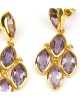 Amethyst Gold Plated Drop Earrings-DROP EARRINGS Amethyst Gold Plated Drop Earrings