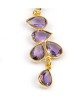 Amethyst Long Drop Stud Earrings-DROP EARRINGS Amethyst Long Drop Stud Earrings
