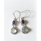 Moonstone & Amethyst Silver Hook Earrings 