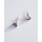 Amethyst Silver Mount Stud Earrings