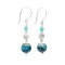 Blue Chalcedony & White Howlite Silver Earrings
