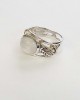 Oval Cabochon Moonstone Silver Ring-RINGS Oval Cabochon Moonstone Silver Ring