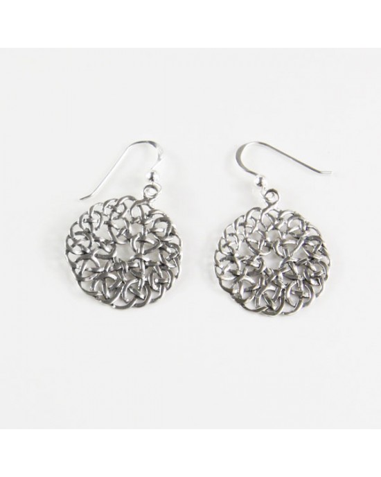 Celtic Design Sterling Silver Hook Earrings