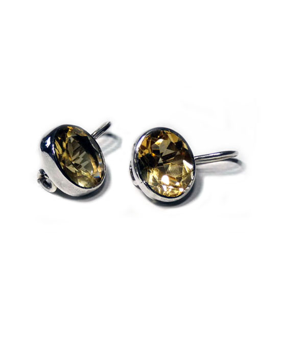 Citrine Hook Silver Earrings