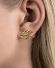Basalt Gold Plated Silver Stud Earrings-STUD EARRINGS Basalt Gold Plated Silver Stud Earrings