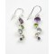 Five Stone Drop Silver Hook Earrings