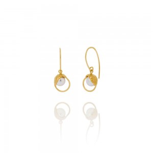 Gold Plated Silver Crystal Pearl Earrings