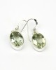 Green Amethyst Silver Hook Earrings