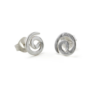 Silver Spiral Stud Earrings